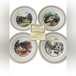 Vintage Collectable 1995 Currier & Ives American Homestead Seasons Collection